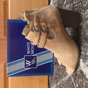 White Mountain 'Sage' Open Toe Tan Bootie Size 8